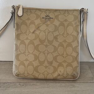 Coach Shoulder Bag Ladies Signature PVC Beige White F58309 COACH Crossbody
